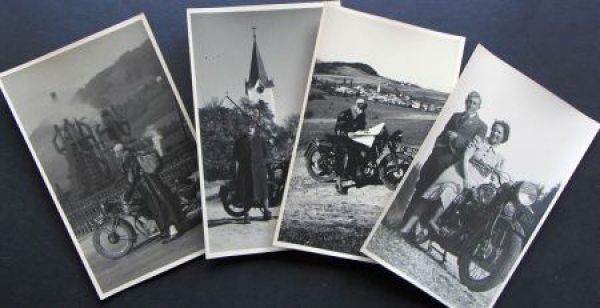 Puch Motorbike 1932 four original Postcard-Photos (2082)